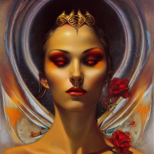 Prompt: the goddess of love, by karol bak