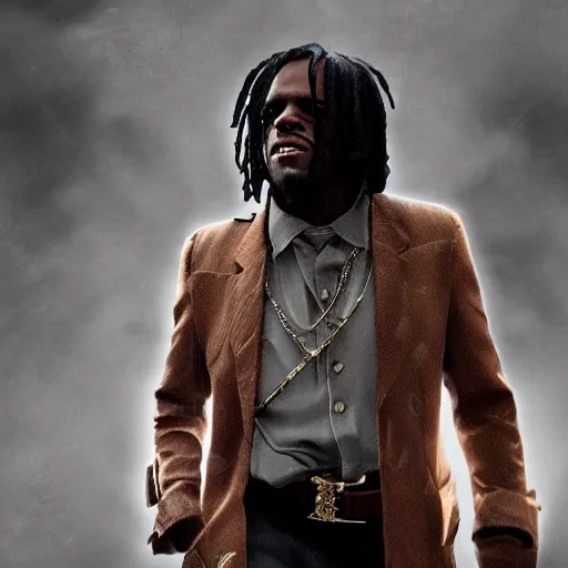 Image similar to Rapper Chief Keef In Django redemption 2 digital art 4K quality super realistic