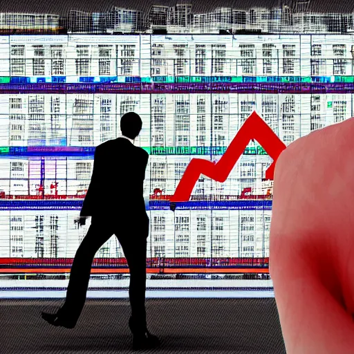 Prompt: stock trader losing big amount of money, digital art