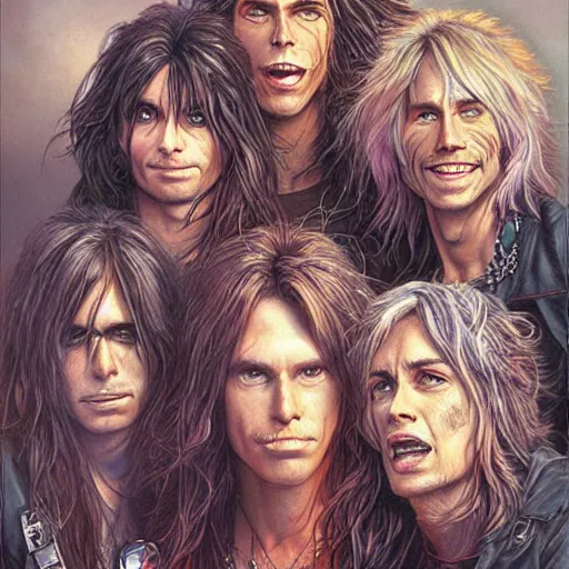 highly detailed, crazy aerosmith!!, young, by artgerm