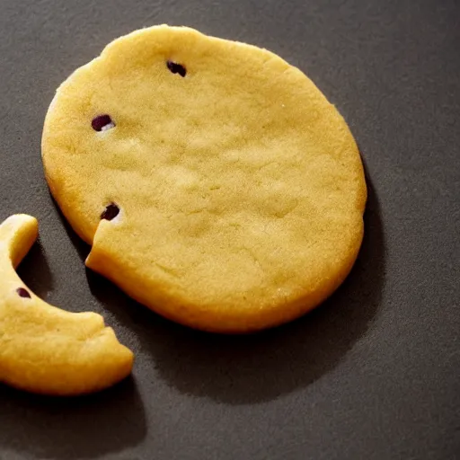 Image similar to circular golden cookie licking itself, pixar