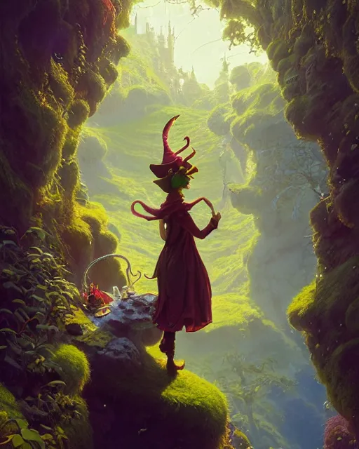 Image similar to highly detailed surreal vfx portrait of a happy elves in a fairytale world, stephen bliss, unreal engine, greg rutkowski, loish, rhads, beeple, makoto shinkai and lois van baarle, ilya kuvshinov, rossdraws, tom bagshaw, alphonse mucha, global illumination, detailed and intricate environment