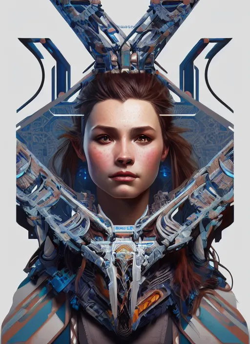 Image similar to symmetry!! portrait of machine from horizon zero dawn, intricate, elegant, highly detailed, digital painting, artstation, concept art, smooth, sharp focus, illustration, art by artgerm and greg rutkowski and alphonse mucha, 8 k