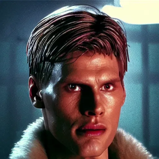 Image similar to Live Action Still of Jerma in Blade Runner (1982), real life, hyperrealistic, ultra realistic, realistic, highly detailed, epic, HD quality, 8k resolution, body and headshot, film still