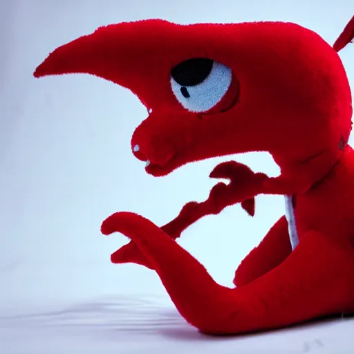 Image similar to Illustration of a plushie red dragon