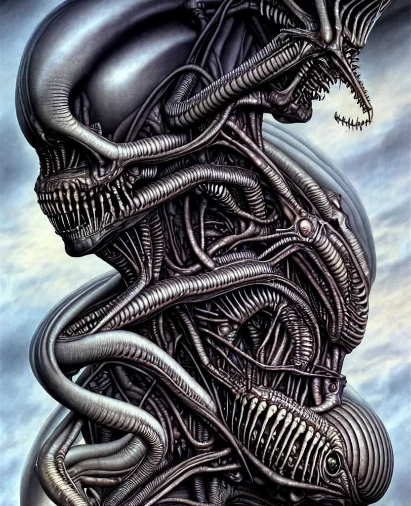 Prompt: realistic detailed image of newborn from alien, by hr giger, hd, hyper detailed, 4 k, depth perception, depth of field, neo - gothic, gothic. art by evelyn de morgan, masterpiece