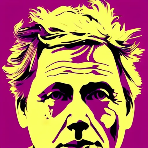 Image similar to individual boris johnson portrait fallout 7 6 retro futurist illustration art by butcher billy, sticker, colorful, illustration, highly detailed, simple, smooth and clean vector curves, no jagged lines, vector art, smooth andy warhol style - 8 7 0