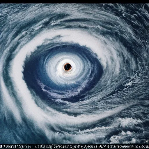 Prompt: eye of the hurricane with a literal eye, dreamlike
