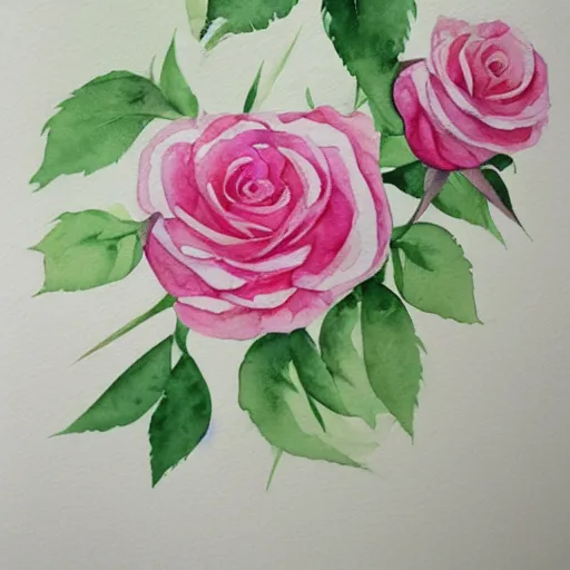 Prompt: watercolor bashes of roses