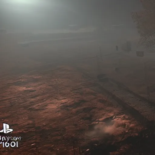 Prompt: playstation 5 screenshot of silent hill, overhead view, gorgeous, clear view