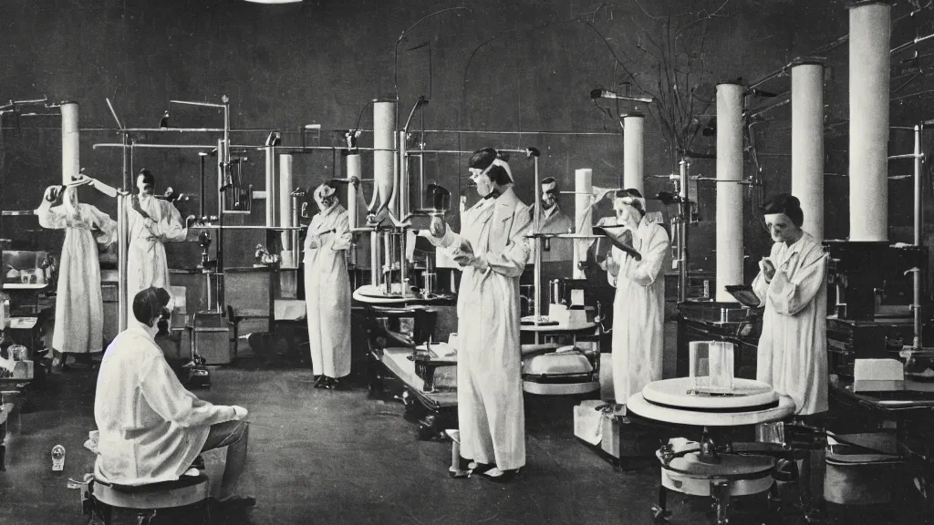 Prompt: vintage photography of a god summoning ritual inside a laboratory