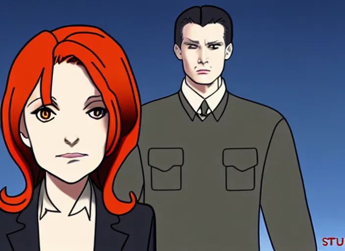 Prompt: dana scully, anime style by studio trigger