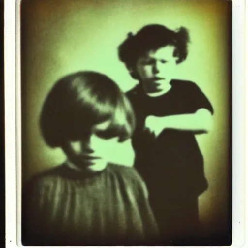 Image similar to creepy and strange polaroid photo