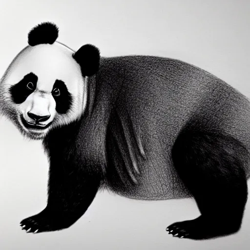 Prompt: muscular panda, highly detailed, pencil sketch