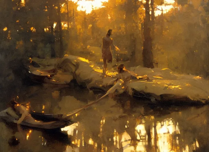 Image similar to oil painting of reflective copper still by anders zorn, wonderful art by greg rutkowski, beautiful cinematic light, american romanticism by greg manchess, reflections and refraction, sunlight