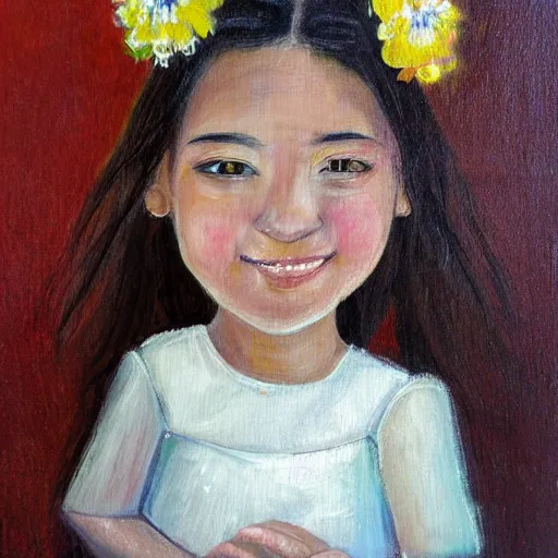 Prompt: portrait of a Flower Girl by Joanna Canara