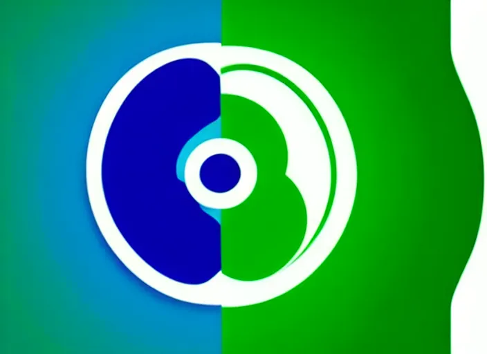 Image similar to A green and blue yin-yang logo