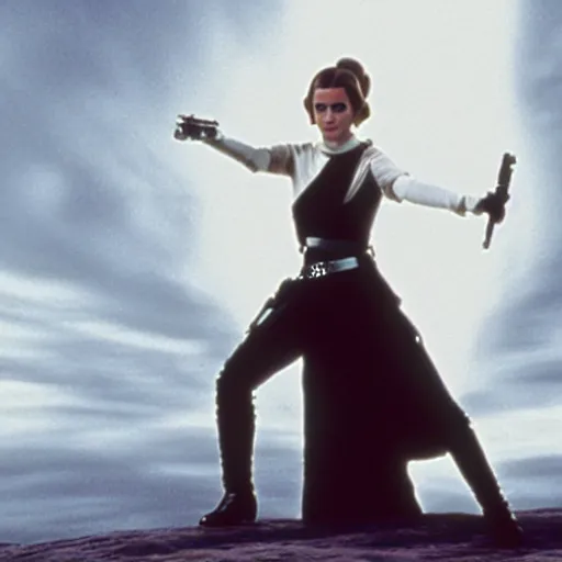 Image similar to movie still of emma watson as princess leia star wars ( 1 9 7 7 )