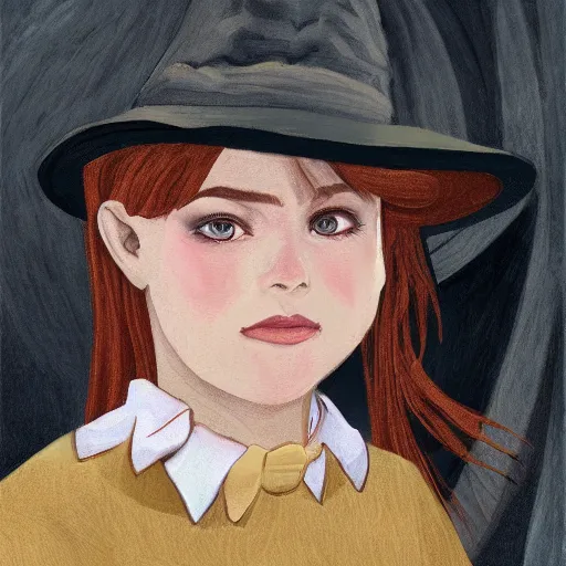 Prompt: a realistic and wonderful portrait of a young witch