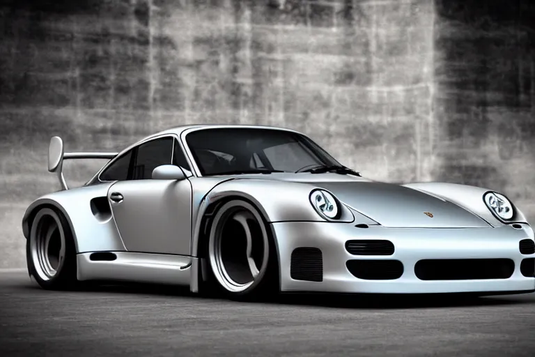 Image similar to porsche 959 from the future. GT3 RS. cyberpunk hypercar. photo realistic 35mm Khyzyl Saleem