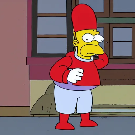 Prompt: pulcinella appearing in the simpsons ( 2 0 2 0 )