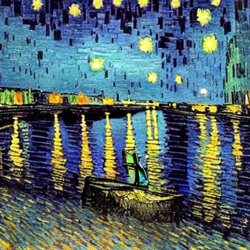 Image similar to new york city painted by vincent van gogh