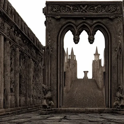Prompt: extra wide view. an ominous dark ancient mask. barron. worn out photography. sepia. cracks. hyper - detailed. gothic steampunk. low poly medieval baroque. symmetric. epic. hyper - realistic. unreal render.