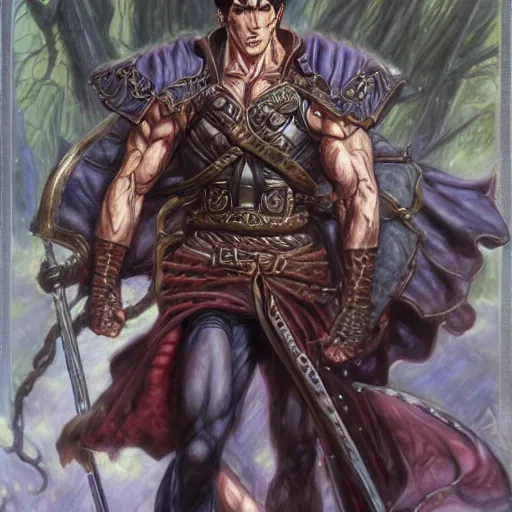 Image similar to Kenshiro as a fantasy D&D character, portrait art by Donato Giancola and James Gurney, digital art, trending on artstation