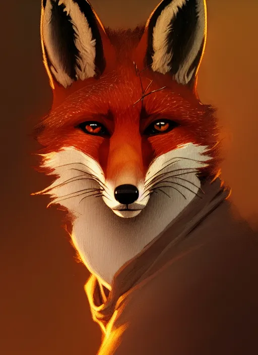 Image similar to a film still portrait of a fox rogue, finely detailed features, cinematic lighting, perfect art, brian jacques redwall woodland, forest, intricate, artstation, trending on pixiv fanbox, painted by brian jacques greg rutkowski, studio ghibli, fantasy, 4 k