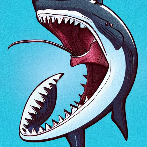 Image similar to WLOP illustration of a shark with Alien stile retractile mouth