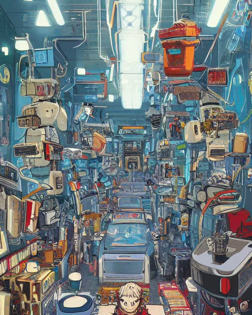 Image similar to ready player one illustration by Hayao Miyazaki