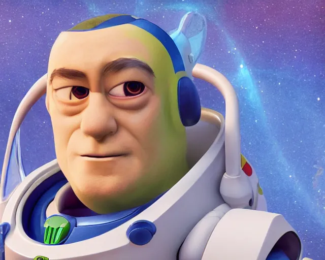 Image similar to buzz light - year is dumbledore, character art, by various concept artists, redshift render, hyperrealistic face, photorealistic render