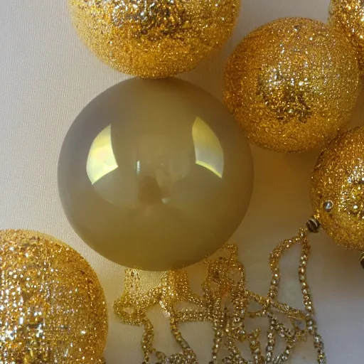 Image similar to glasball with golden ornaments