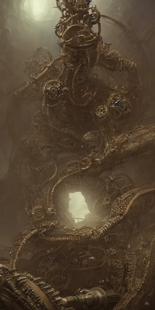 Prompt: 3d steampunk tubeworm, intricate, elegant, highly detailed, digital painting, concept art, smooth, sharp focus, art style from Wang Ke and Greg Rutkowski and Bruce Kaiser and Scott Robertson and Dmitry Mazurkevich and Doruk Erdem and Jon Sibal, small style cue from blade runner and dune