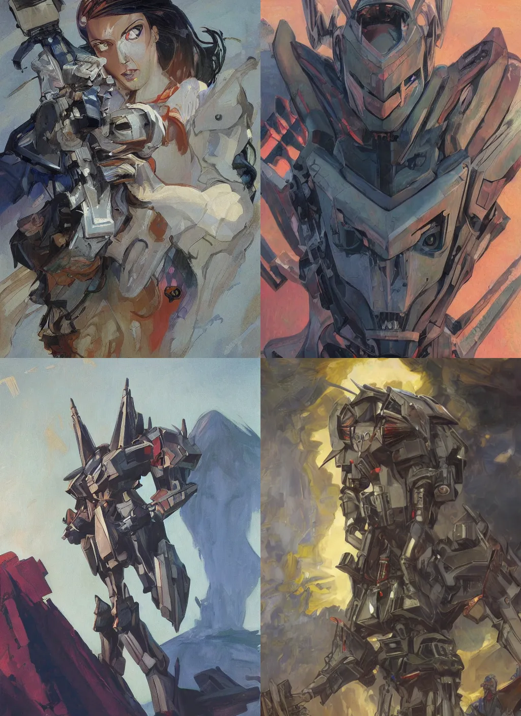Image similar to Concept Art Portrait of G1 Transformers Animated Starscream! snarling seductively, Highly detailed by greg rutkowski, Ilya repin, alphonse mucha, and Edmund Blair Leighton. Very highly detailed 8K, octane, Digital painting, the golden ratio, rational painting, sharp