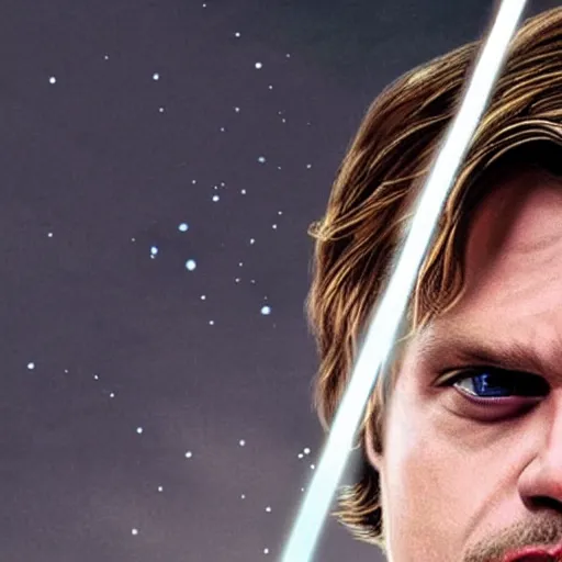 Prompt: sebastian stan as luke skywalker