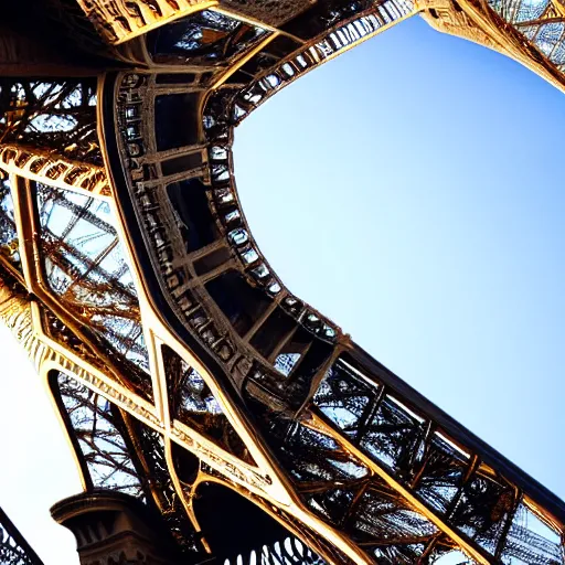 Prompt: upside down angle of the eiffel tower, ultrarealistic