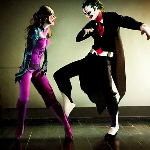 Prompt: Batman and Joker dance together