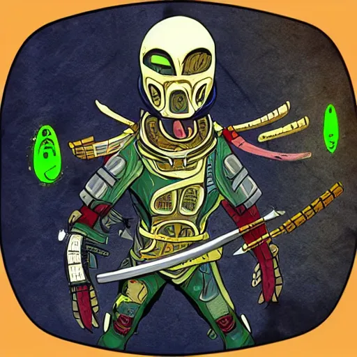 Image similar to old alien samurai