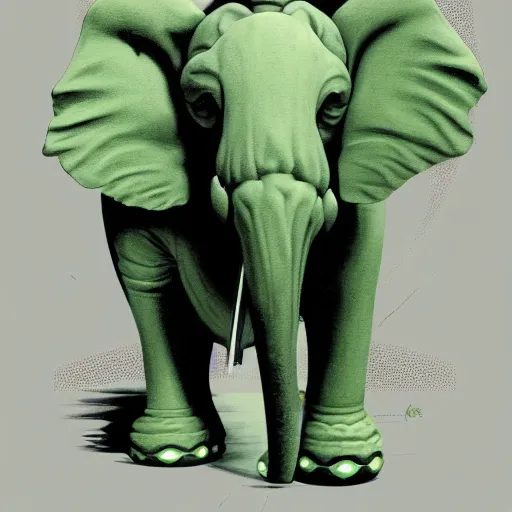 Image similar to green elephant in the style of popular nft arts, super - detailed, trending on artstation