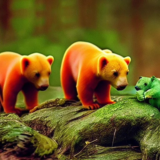 Image similar to national geographic photos of wild gummy bears, wildlife photography