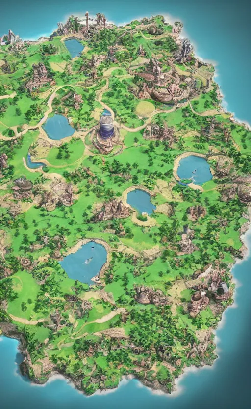 Image similar to pokemon overworld map of ohio, octane render, trending on artstation, intricate detail