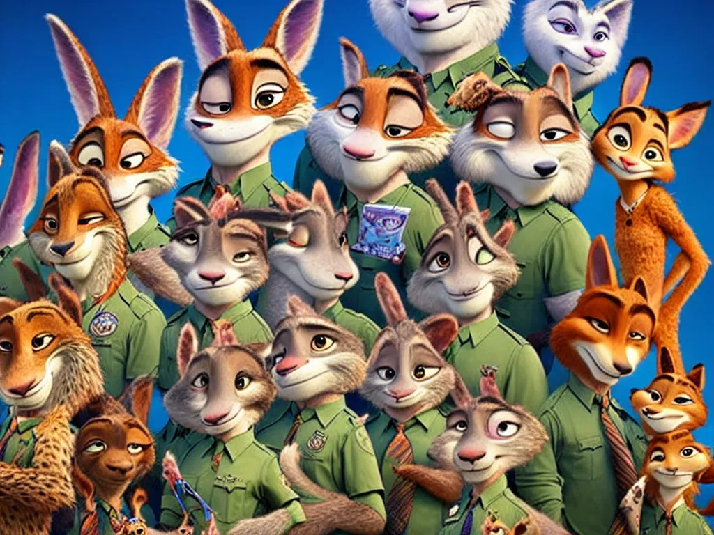 KREA - a scene of animal character in the class room, zootopia 2