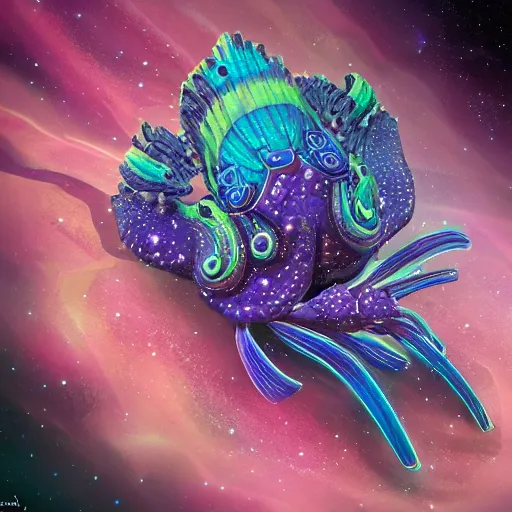 Prompt: galactic nudibranch, detailed and intricated, artstation