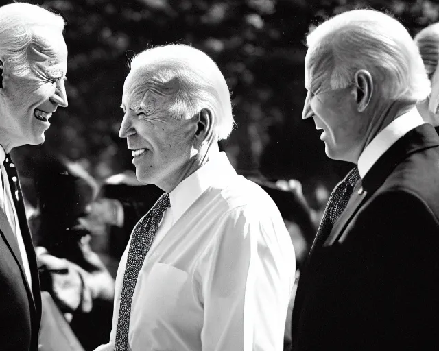 Image similar to president joe biden face to face with president joe biden, nikon 3 5 mm, photograph