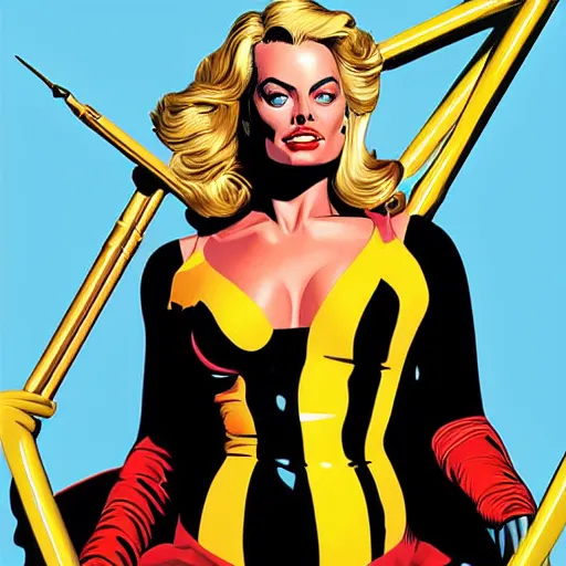 Prompt: vector art oil on canvas margot robbie by artgem by brian bolland by alex ross by artgem by brian bolland by alex rossby artgem by brian bolland by alex ross by artgem by brian bolland by alex ross