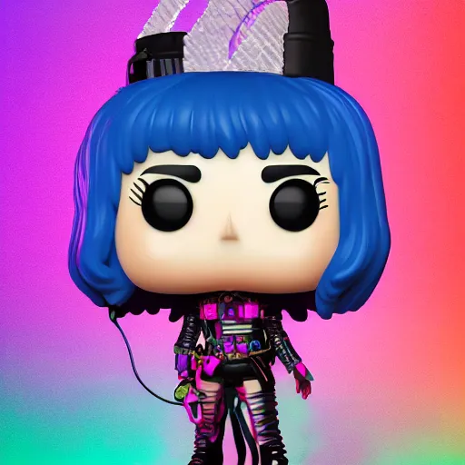 Image similar to Grimes as a Funko pop, photorealistic imagery, trending on artstation, vivid colors, lambent lighting, 4k, 8k, 35mm photography.