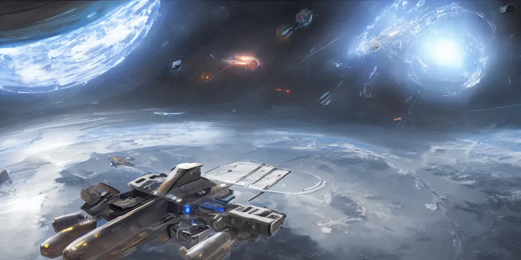 Prompt: artist concept painting of Homeworld carrier in the style of Homeworld, realistic, 4k