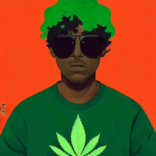 Prompt: marijuana profile picture by sachin teng,, organic painting, marijuana smoke, matte, hiphop, hard edges, energetic, 3 d shapes, supreme, asymmetrical, smoke, green, highly detailed