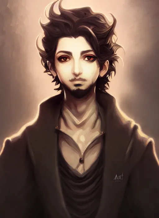 Prompt: a portrait of emad on ama an ultrafine detailed painting, detailed painting, detailed eyes!!, final fantasy octopath traveler lovecraft ghibly